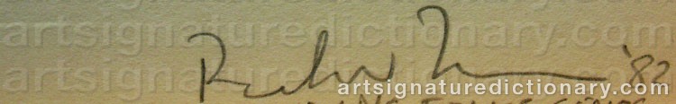Authentic signature by Richard NONAS on artwork