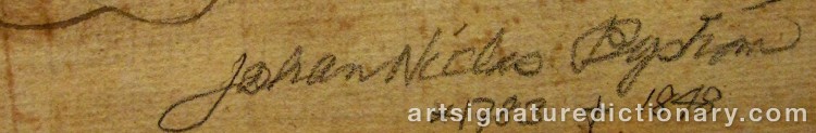 Authentic signature by Johan Niclas BYSTRÖM on Drawing/Graphic/Print artwork