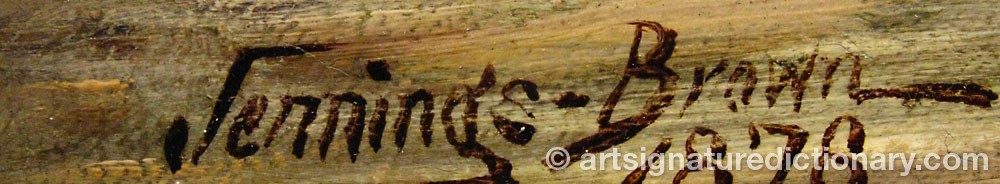 Authentic signature by Henry William JENNINGS BROWN on  artwork