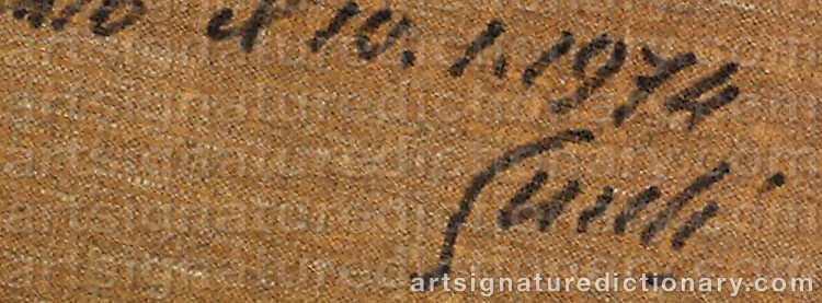 Authentic signature by Virgilio GUIDI on artwork