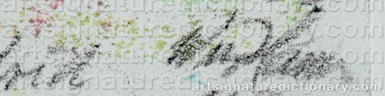 Authentic signature by Svend WIIG HANSEN on  artwork