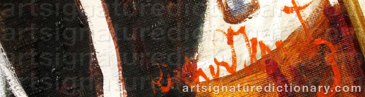 Authentic signature by Rickard KRANTZ on  artwork