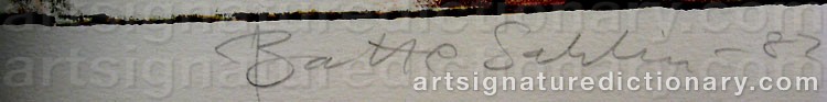 Authentic signature by Batte SAHLIN on artwork