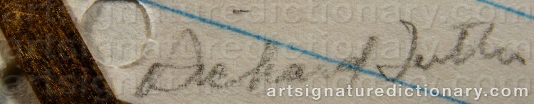 Authentic signature by Richard TUTTLE on artwork