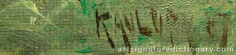 Authentic signature by Haakon Jensen KAULUM on  artwork