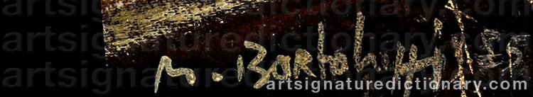 Authentic signature by Millo The Younger BORTOLUZZI on  artwork