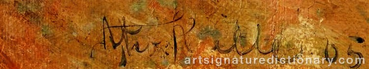 Authentic signature by Axel Theodor KULLE on artwork