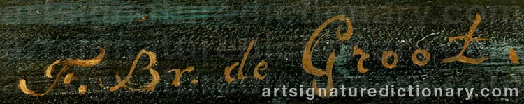 Authentic signature by Frans Arnold (The Elder) BREUHAUS DE GROOT on Painting/Watercolour artwork