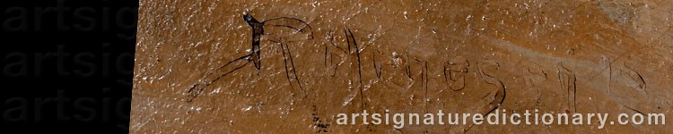 Authentic signature by Reinhard ARNESEN on  artwork
