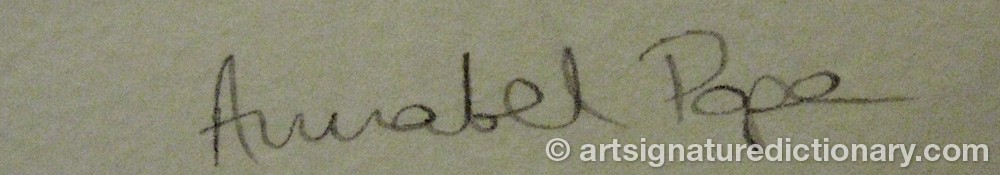 Authentic signature by Annabel POPE on  artwork