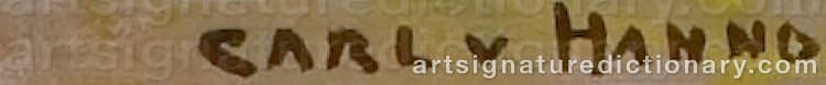 Authentic signature by Carl Von HANNO on artwork