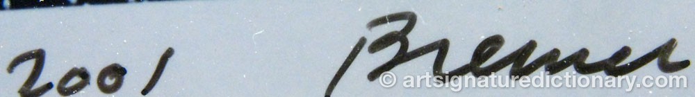 Authentic signature by Sebastian BREMER on  artwork