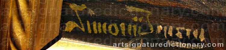 Authentic signature by Oluf Simony JENSEN on  artwork