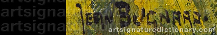 Authentic signature by Jean-Marius BUGNARD on  artwork