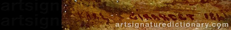 Authentic signature by Karl GIRARDET on  artwork