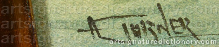 Authentic signature by A. TURNER on  artwork
