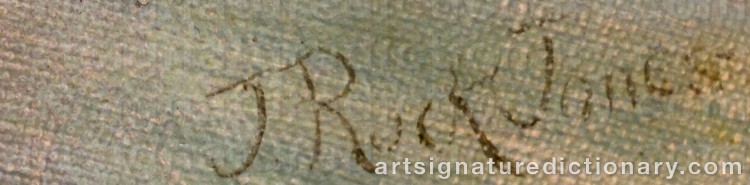 Authentic signature by John ROCK JONES on  artwork