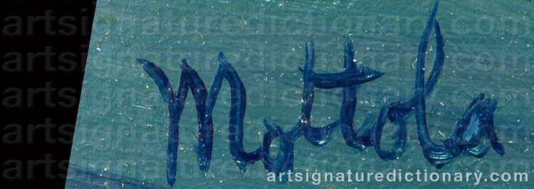 Authentic signature by Filastro Mathew MOTTOLA on Painting/Watercolour artwork