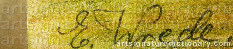 Authentic signature by Ernst WREDE on  artwork