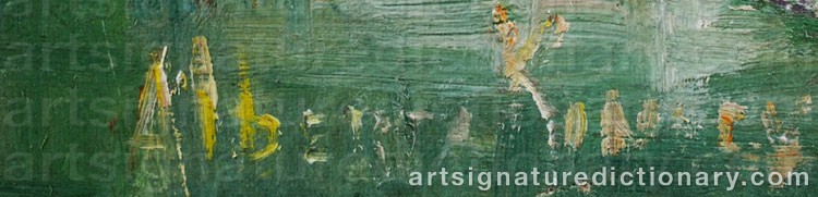 Authentic signature by Alberta KINSEY on  artwork