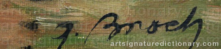 Authentic signature by J. BROCH on  artwork