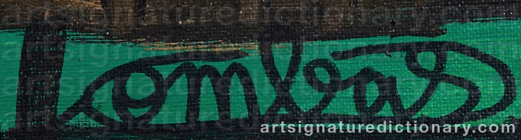 Authentic signature by Robert COMBAS on artwork