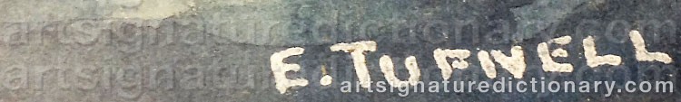 Authentic signature by Eric Erskine Campbell TUFNELL on  artwork