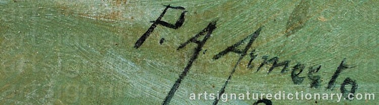 Authentic signature by Primitivo ALVAREZ ARMESTO on  artwork