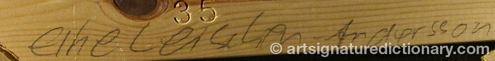Authentic signature by Elke LEISCHEN-ANDERSSON on artwork