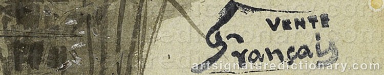 Authentic signature by François Louis FRANÇAIS on  artwork