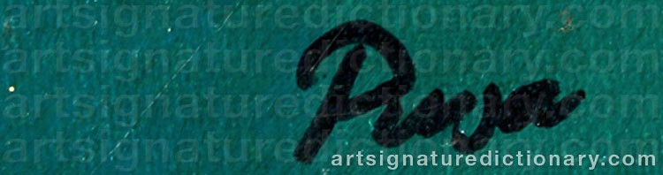 Authentic signature by Unto PUSA on artwork