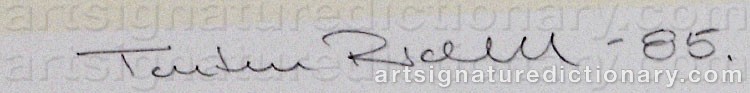 Authentic signature by Torsten RIDELL on  artwork