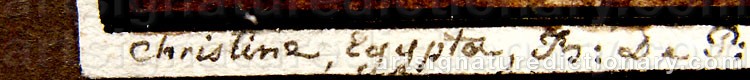 Authentic signature by Christine Alexandrine Egypta BONAPARTE on  artwork