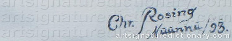 Authentic signature by Christian ‘Nuunu’ ROSING on  artwork