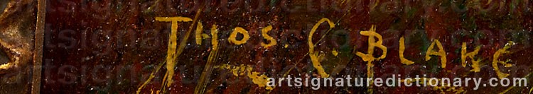 Authentic signature by Thomas C. BLAKE on  artwork