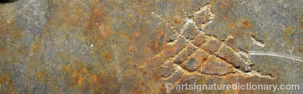 Authentic signature by Naraha TAKASHI on artwork