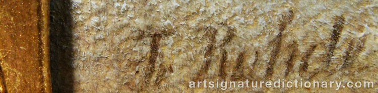Authentic signature by Frederik Niels Martin ROHDE on Painting/Watercolour artwork