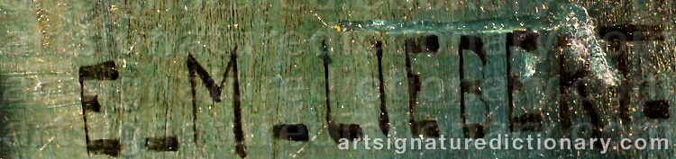 Authentic signature by Edwin MACKINNON LIEBERT on artwork