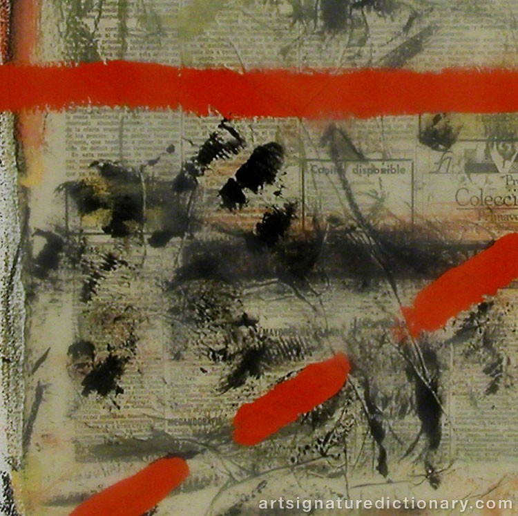 Close-up details showing Antoni TAPIES signature forgery characteristics
