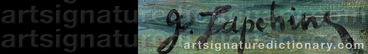 Authentic signature by Georgi Alexandrovich LAPCHINE on Painting/Watercolour artwork