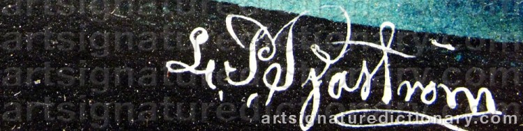 Authentic signature by Lars Petter SJÖSTRÖM on artwork