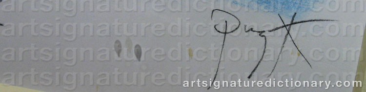 Authentic signature by Pug KARLSSON on artwork