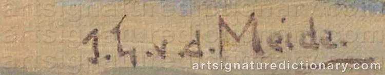 Authentic signature by Jacobus Leonardus Van Der MEIDE on Painting/Watercolour artwork