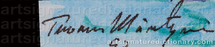 Authentic signature by Tuomas MÄNTYNEN on  artwork