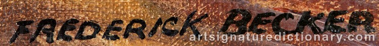Authentic signature by Frederick William BECKER on  artwork