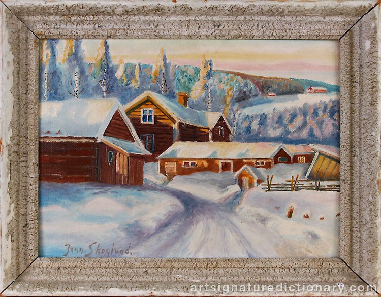 Close-up details showing Jean SKOGLUND signature forgery characteristics