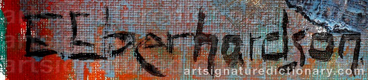 Authentic signature by Ebbe EBERHARDSON on Painting/Watercolour artwork
