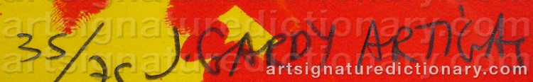 Authentic signature by Joan GARDY ARTIGAS on artwork