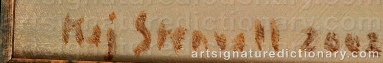 Authentic signature by Kaj STENVALL on artwork