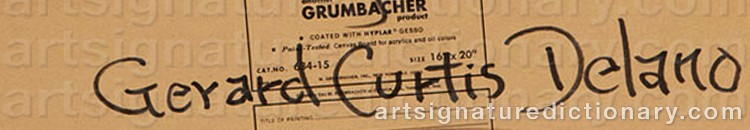 Authentic signature by Gerard Curtis DELANO on Drawing/Graphic/Print artwork